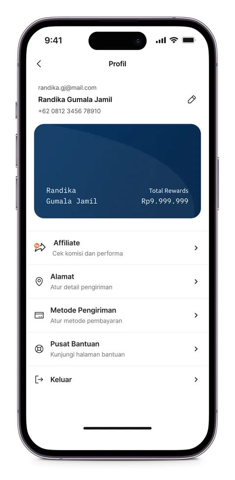 Profile screen of the FLIK Shopper app, built in Flutter